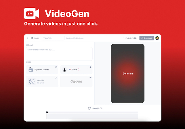 VideoGen - Create Videos in Seconds with AI