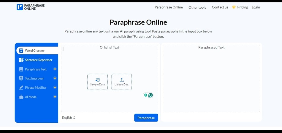 Paraphraseonline AI tool specs, price and competitors | AITACH