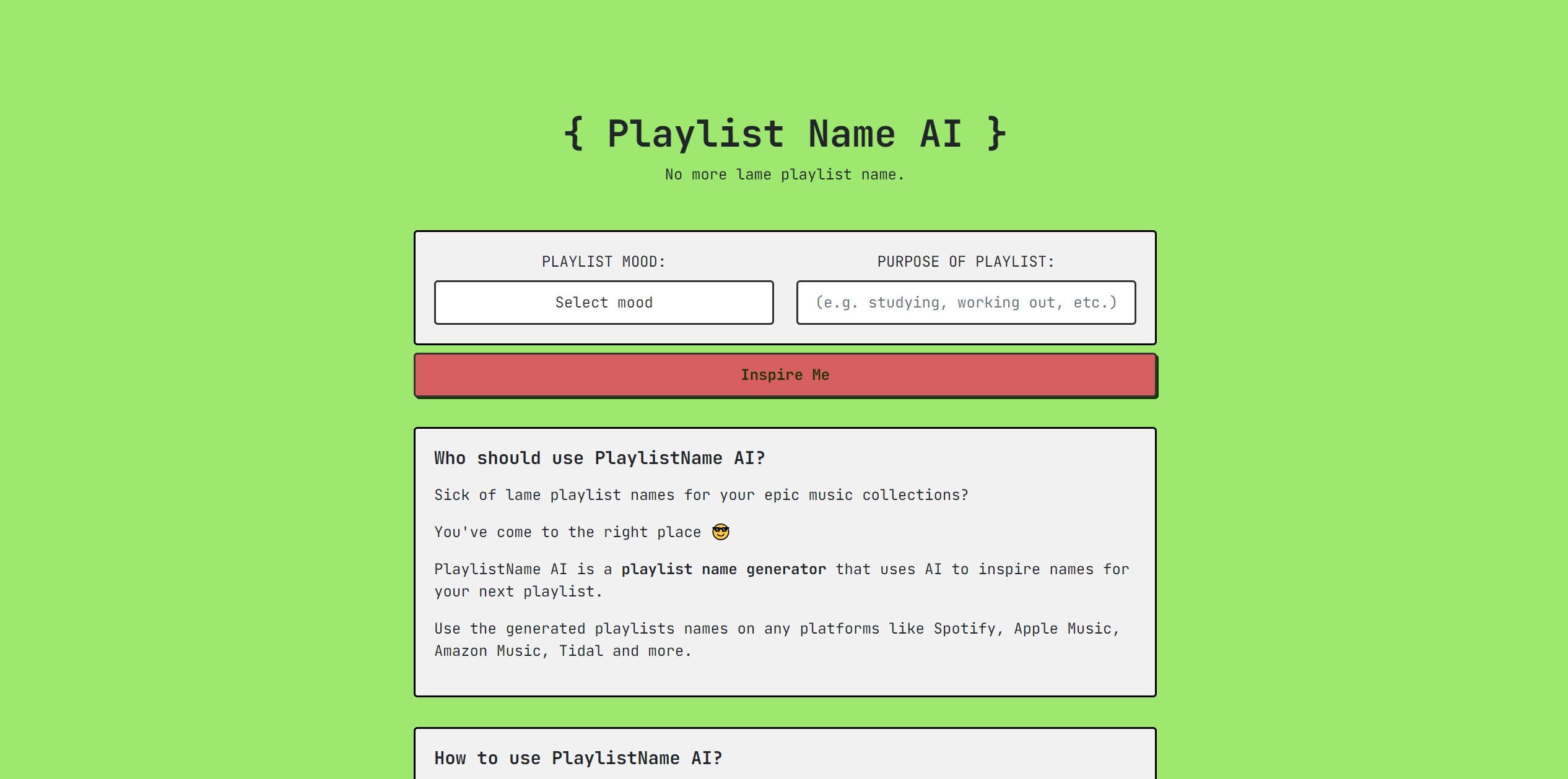 PlaylistName AI